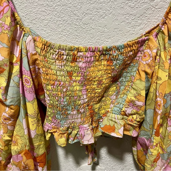 Show Me Your MuMu Jenna Yellow Floral Puff Sleeve Blouse - Picture 11 of 15